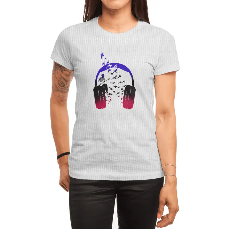 Headphone Music Bassist Spor T-Shirt