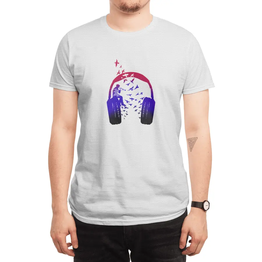 Headphone Music Bugle Spor T-Shirt