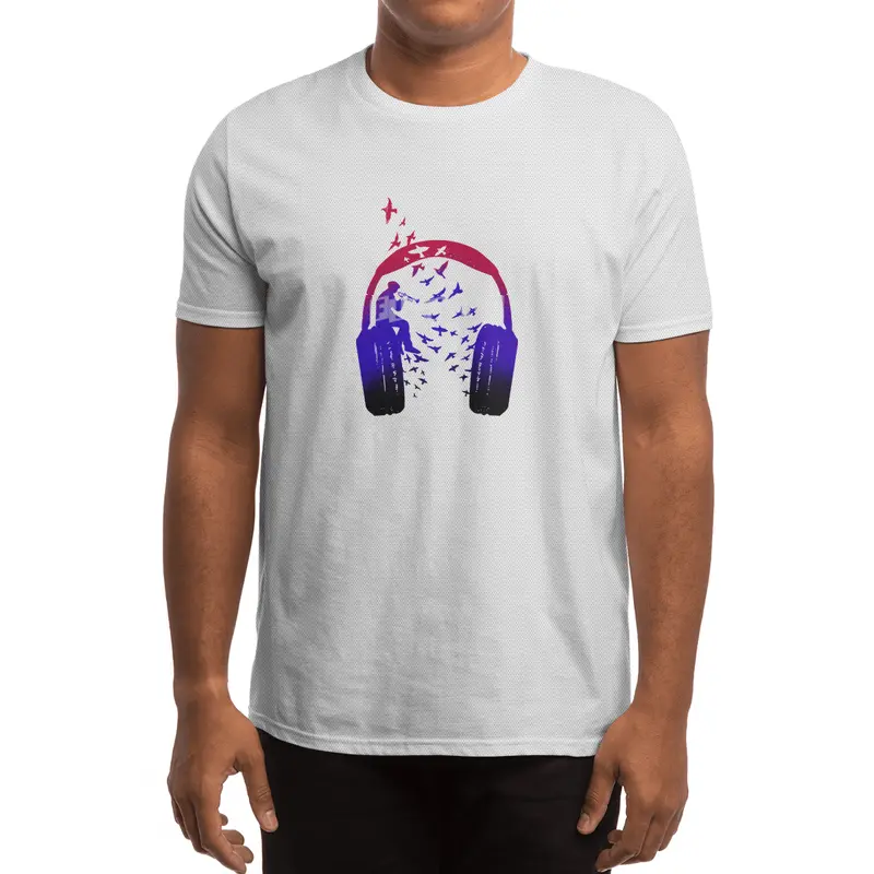 Headphone Music Bugle Spor T-Shirt