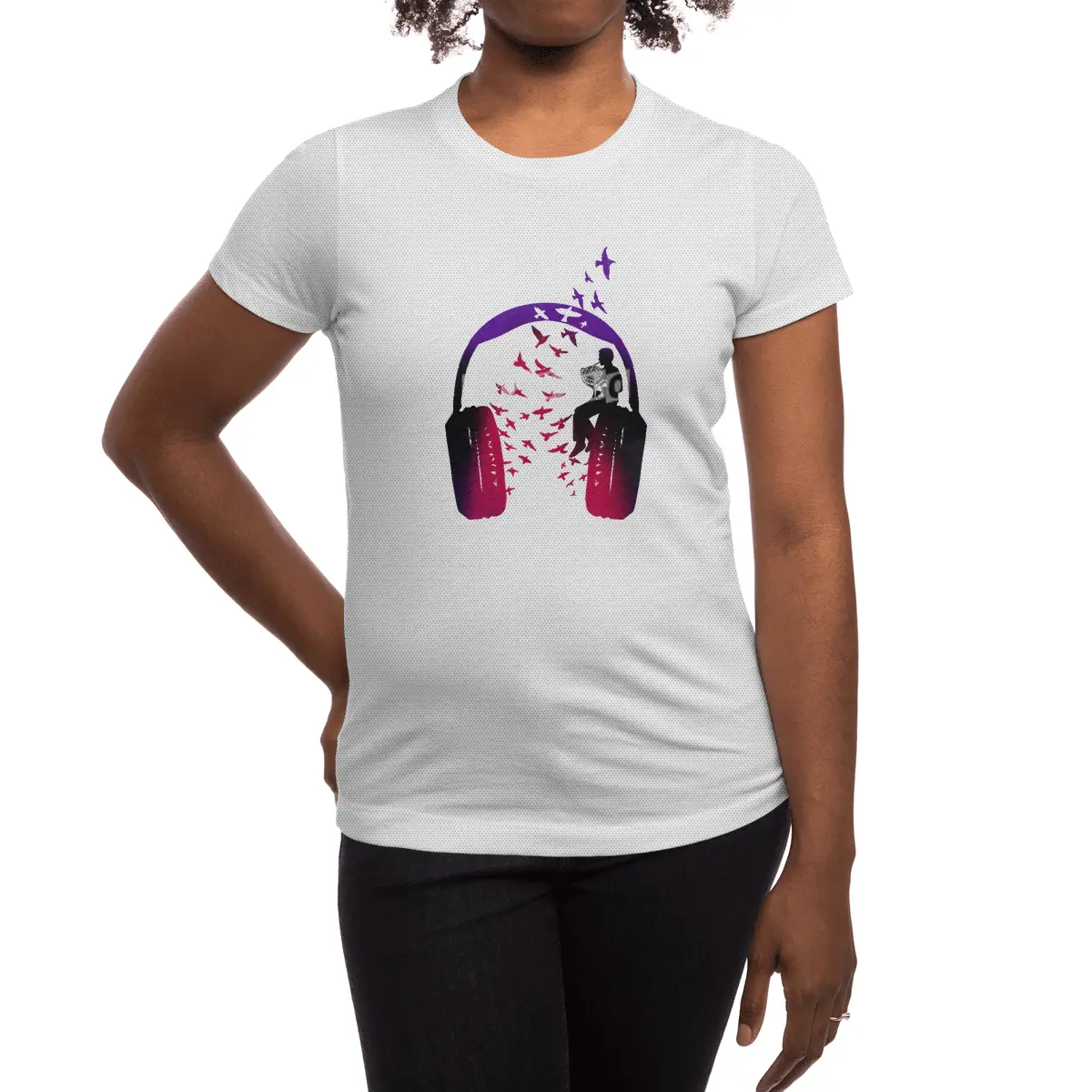 Headphone Music French Horn Spor T-Shirt