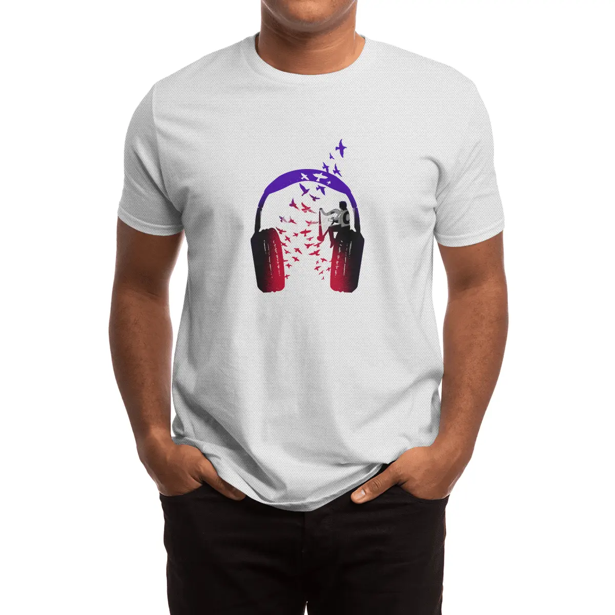 Headphone Music Harp Spor T-Shirt