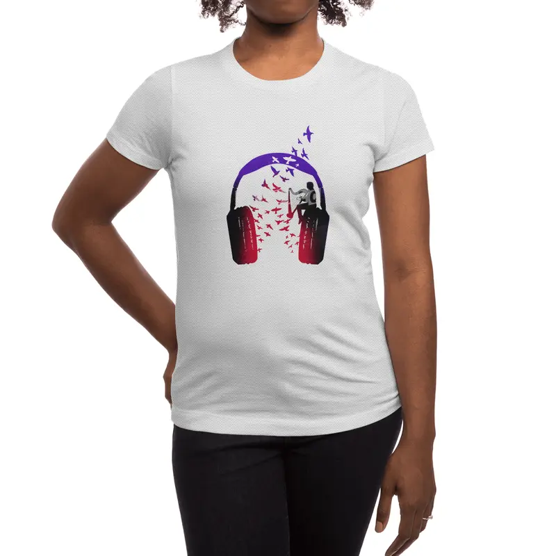 Headphone Music Harp Spor T-Shirt