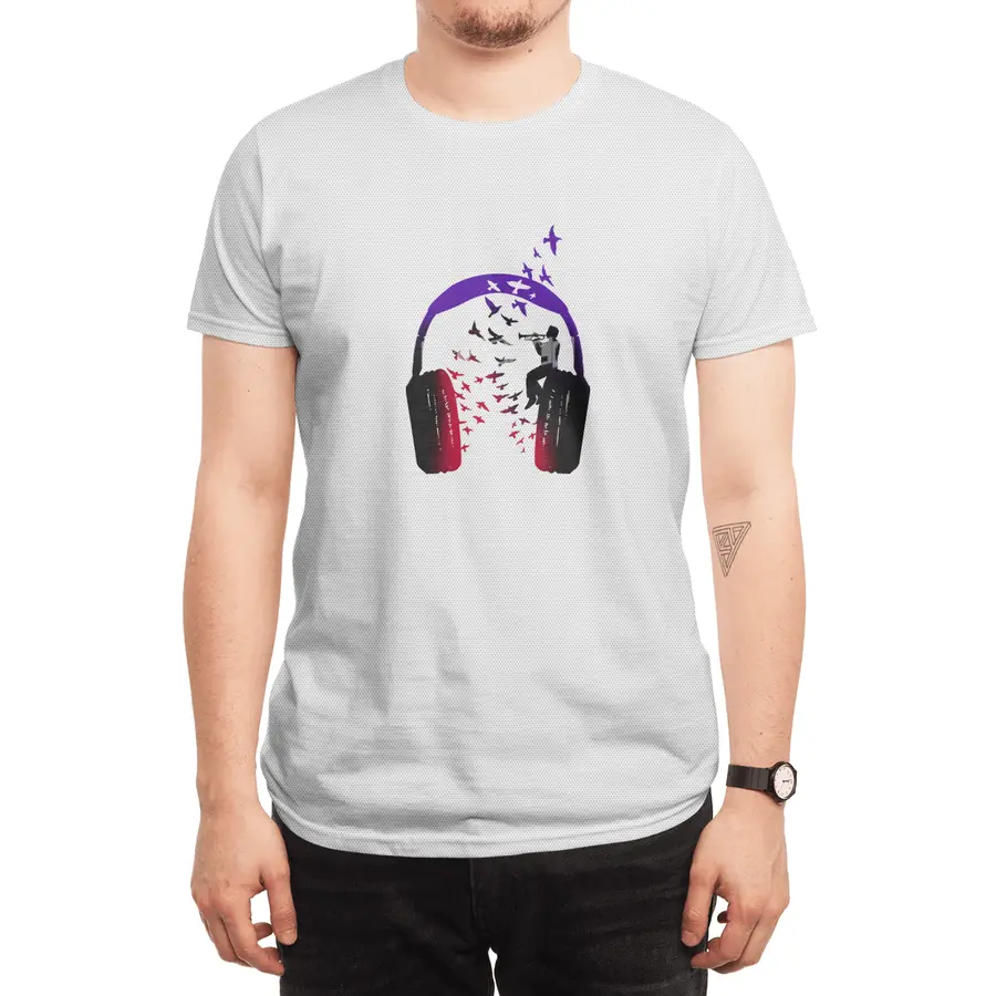 Headphone Music Trumpet Spor T-Shirt