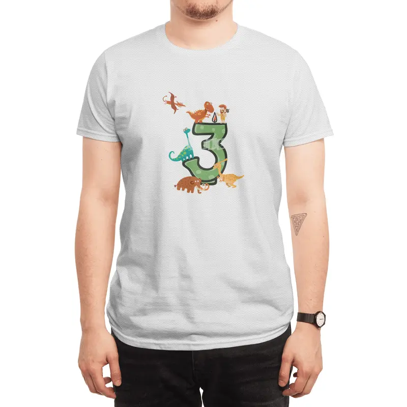 3 Year Dinosaur Birthday Shirt Dino Gift Spor T-Shirt