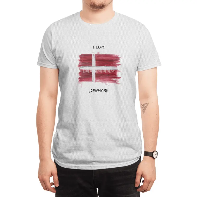 I Love Denmark, My Home, My Country Spor T-Shirt