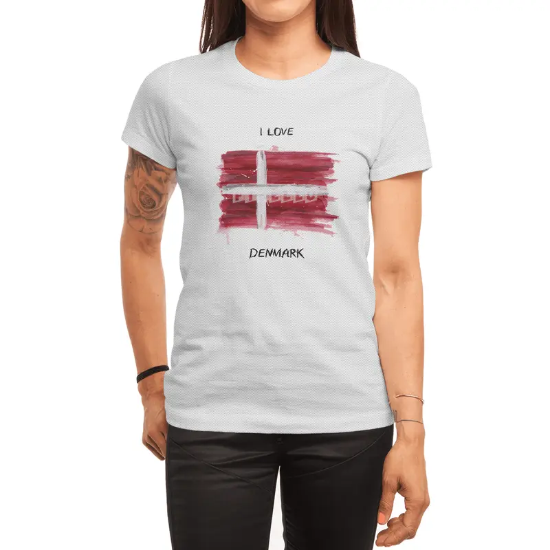I Love Denmark, My Home, My Country Spor T-Shirt