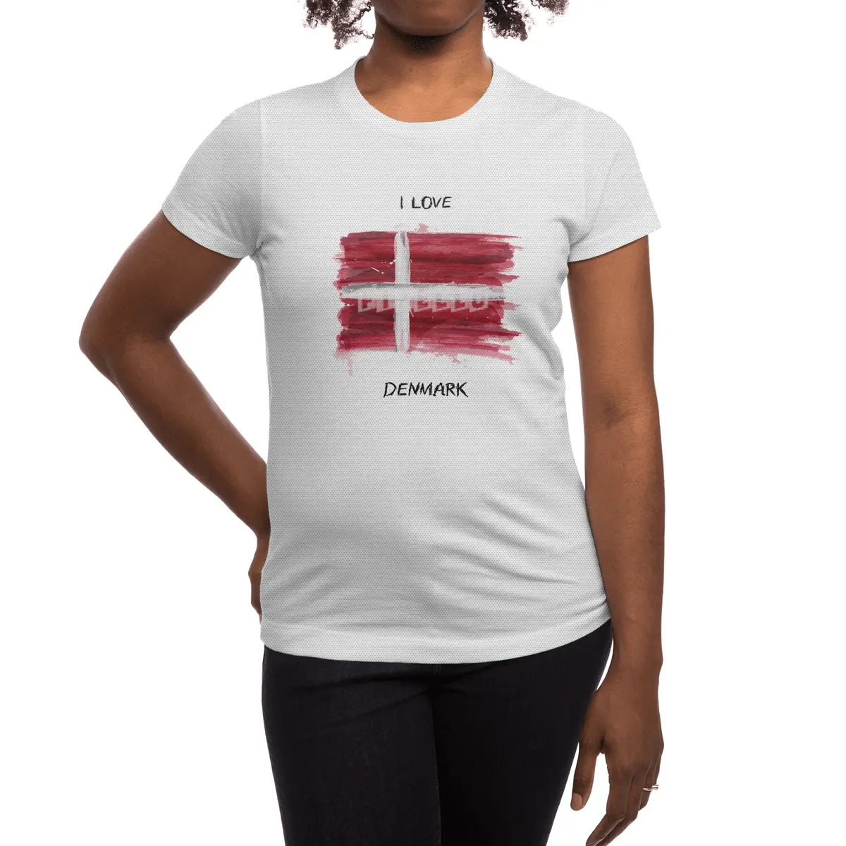 I Love Denmark, My Home, My Country Spor T-Shirt