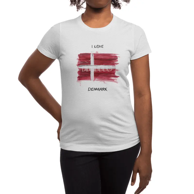 I Love Denmark, My Home, My Country Spor T-Shirt
