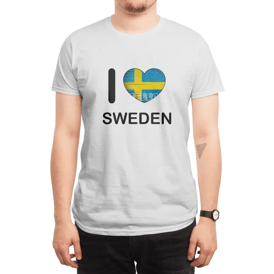 I Love Sweden, My Home, My Country, my Heart Spor T-Shirt
