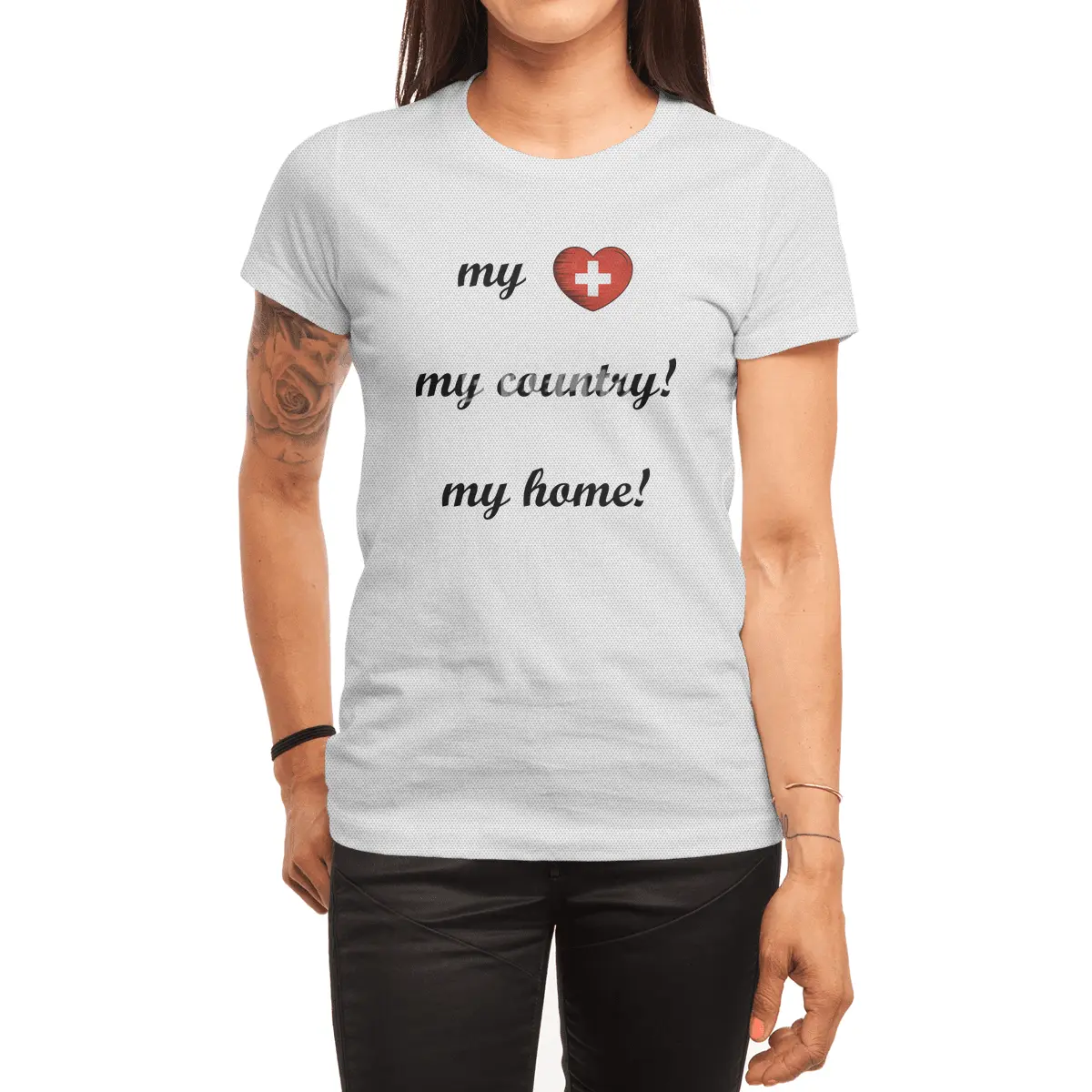 I Love Switzerland, My Home, My Country Spor T-Shirt