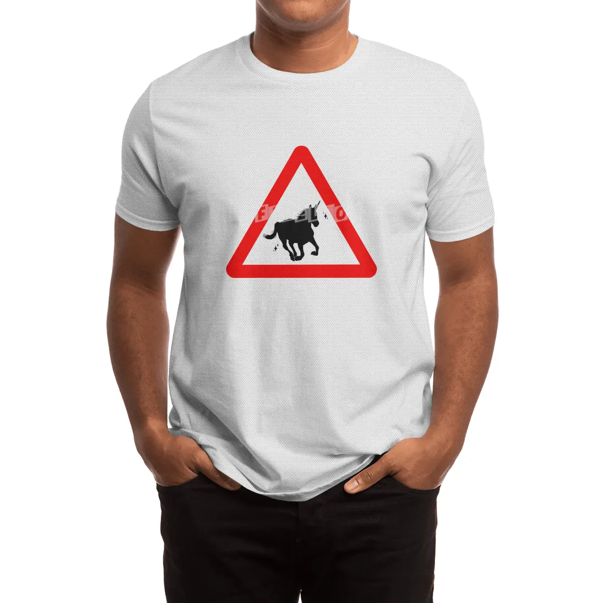 Funny Beautiful Unicorn Road Sign Shirt Spor T-Shirt