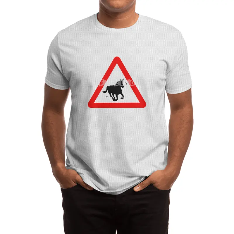 Funny Beautiful Unicorn Road Sign Shirt Spor T-Shirt