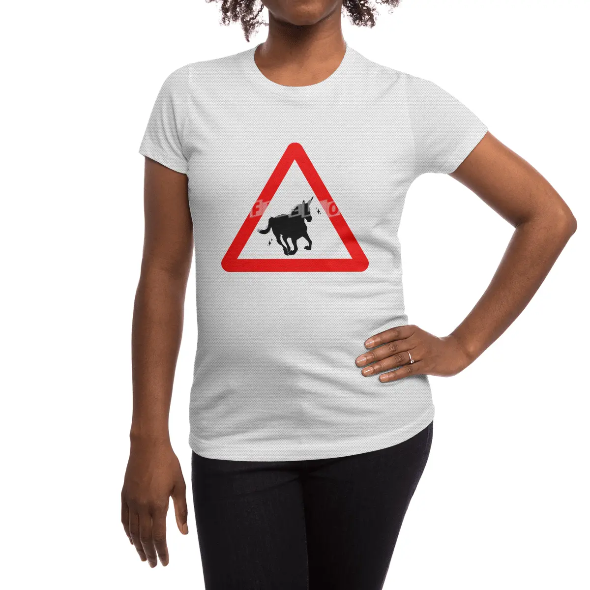Funny Beautiful Unicorn Road Sign Shirt Spor T-Shirt