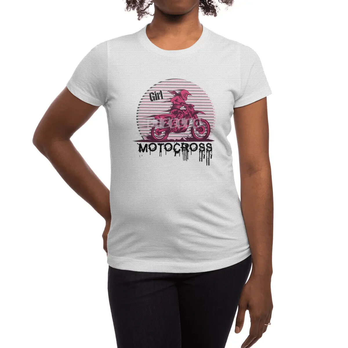 Motocross Enduro Motorcycle Girl Women Gift Spor T-Shirt