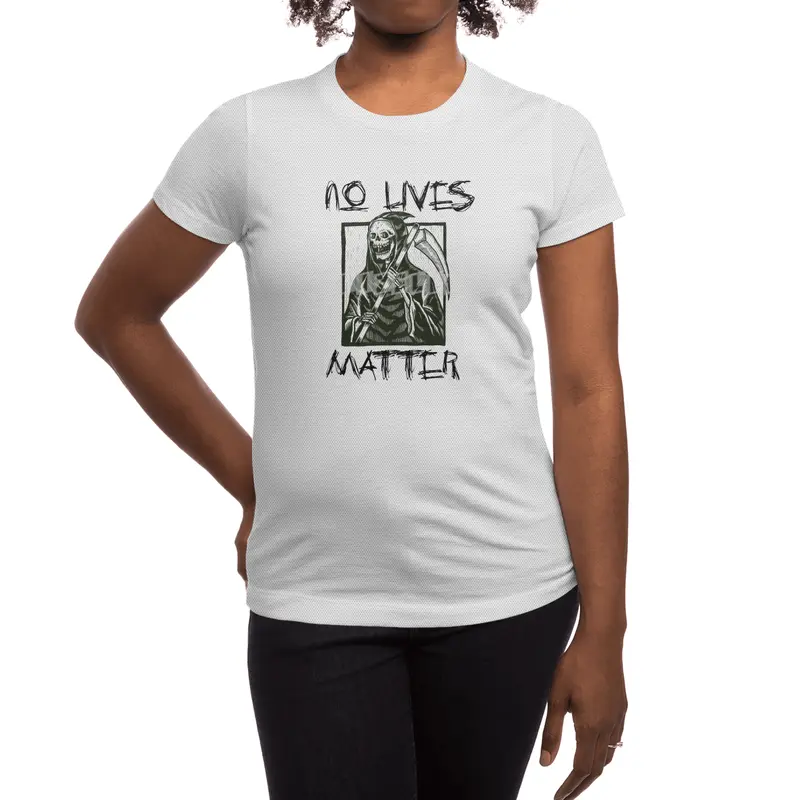 No Lives Matter Metal Rock Grim Reaper Design Spor T-Shirt