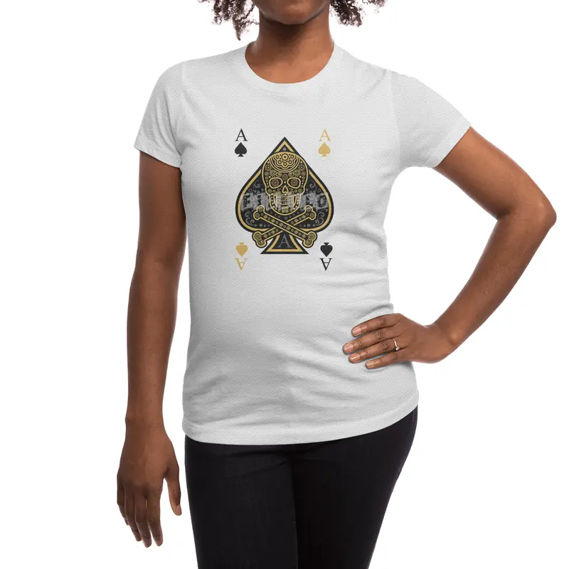 Poker Ace Of Spades Skull Las Vegas Gift Spor T-Shirt