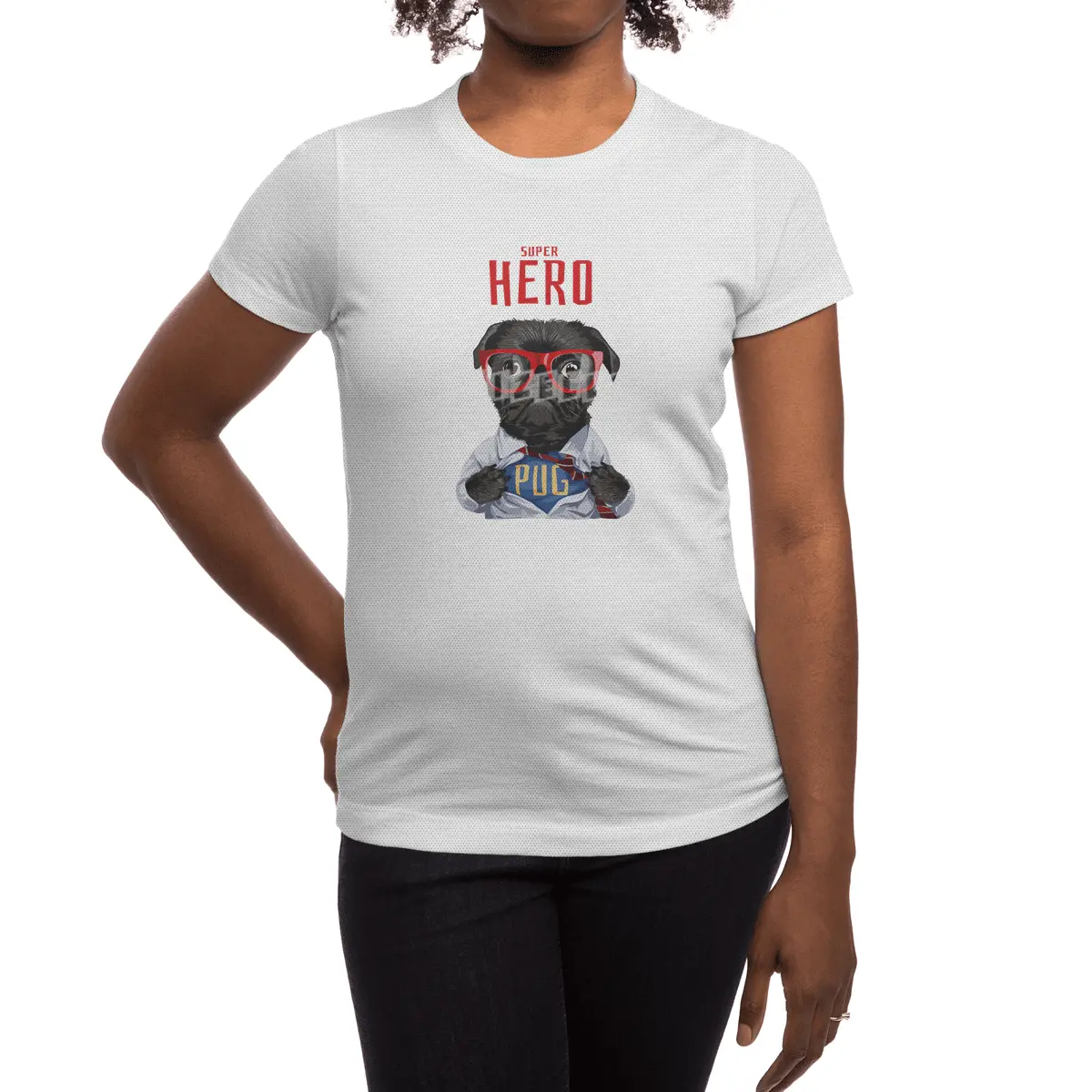 Pug Dog Superhero Dog Owner Gift Spor T-Shirt