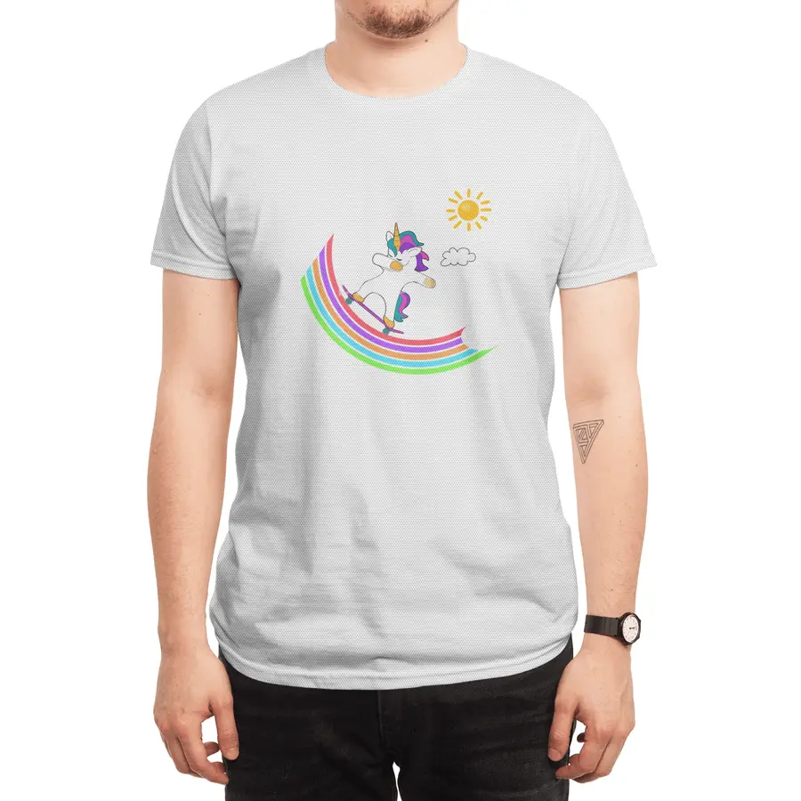 Skateboard Dab Dabbing Unicorn Skater Shirt Spor T-Shirt