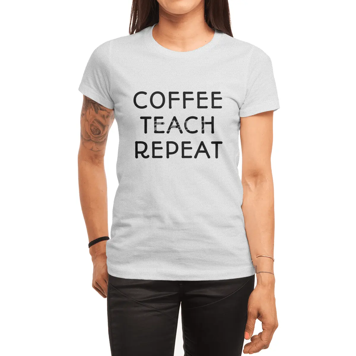 Coffee Teach Repeat Spor T-Shirt