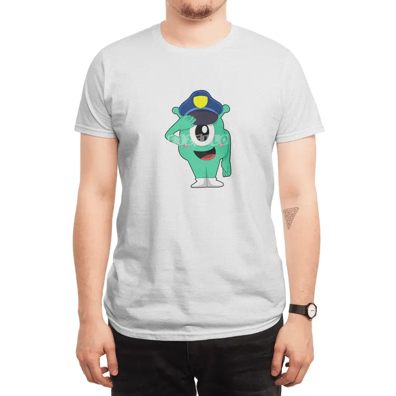 Alien as Police officer with Police hat Spor T-Shirt