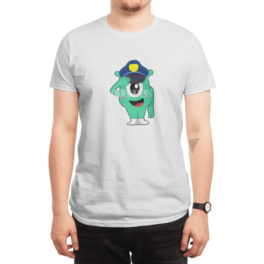 Alien as Police officer with Police hat Spor T-Shirt