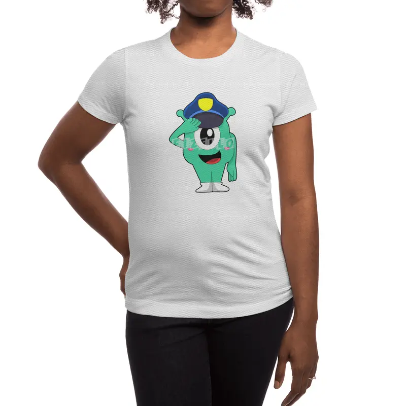 Alien as Police officer with Police hat Spor T-Shirt