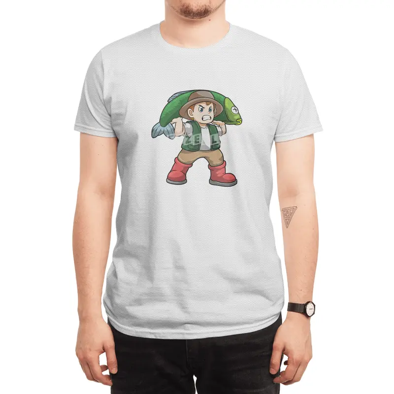 Angler with Fish Spor T-Shirt