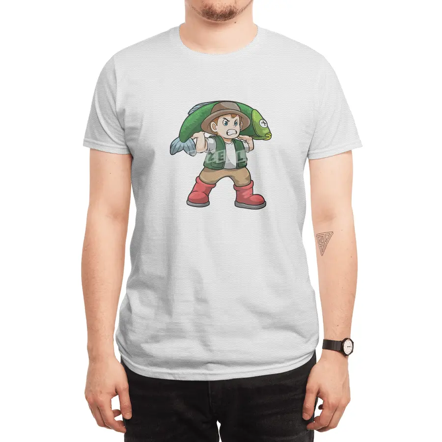 Angler with Fish Spor T-Shirt