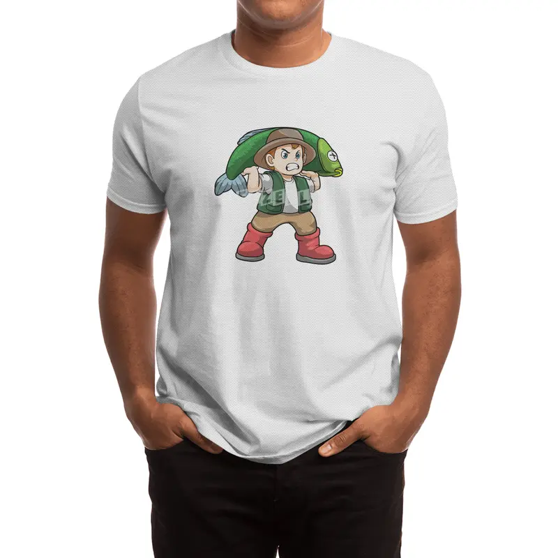 Angler with Fish Spor T-Shirt