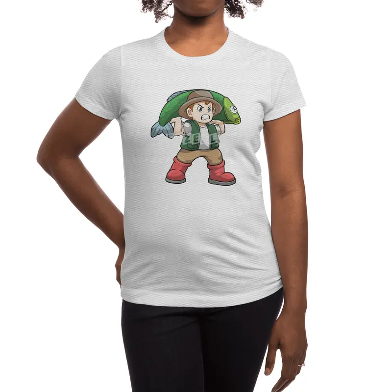 Angler with Fish Spor T-Shirt