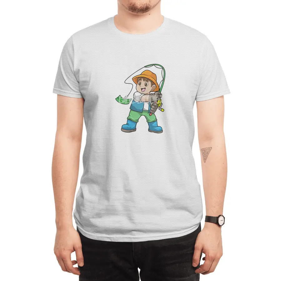 Angler with Fishing rod Spor T-Shirt