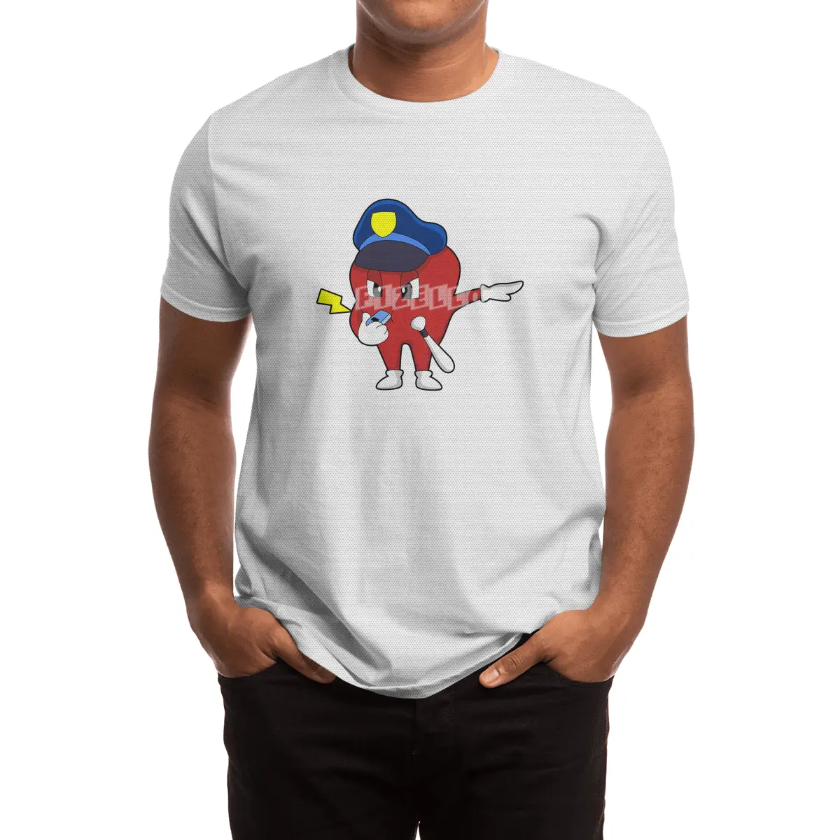 Apple as Police officer with Whistle & Baton Spor T-Shirt