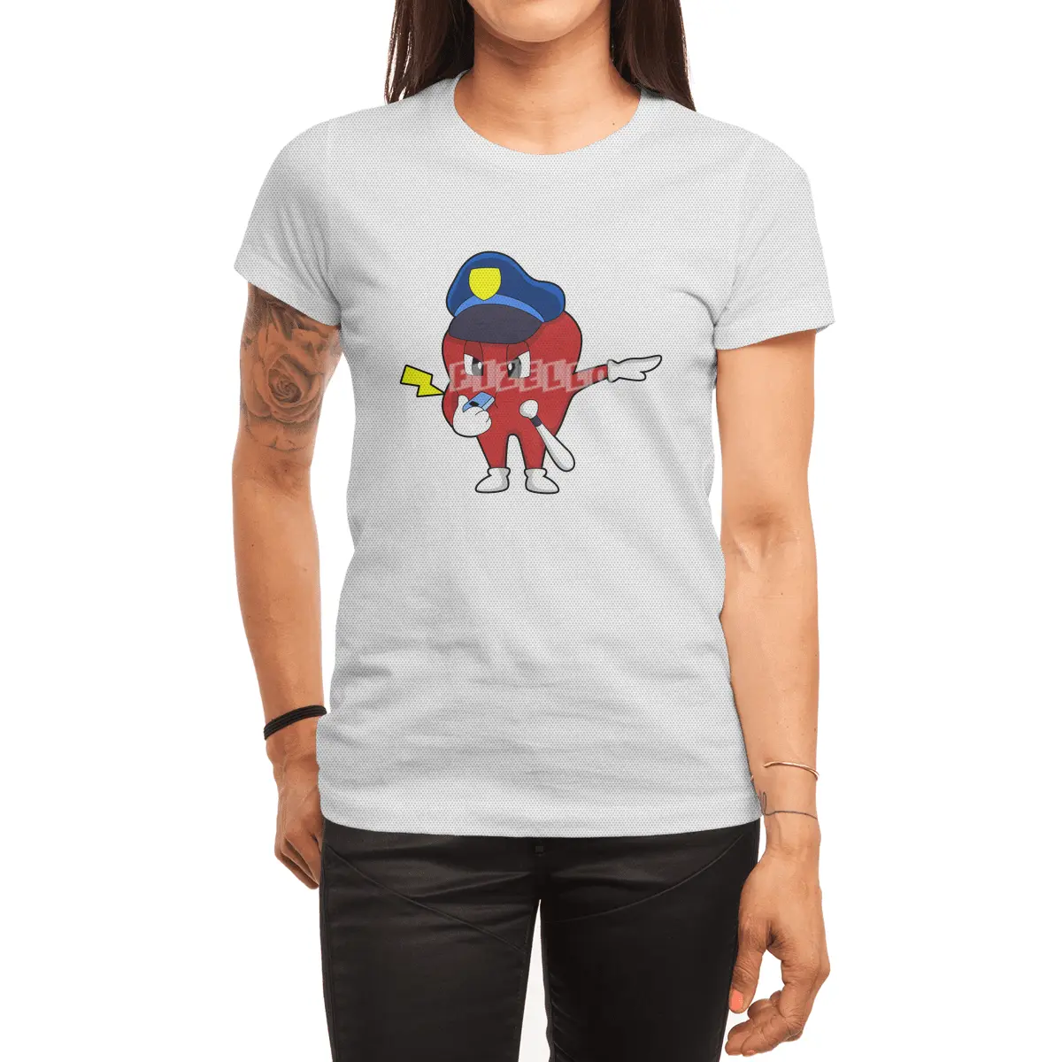 Apple as Police officer with Whistle & Baton Spor T-Shirt