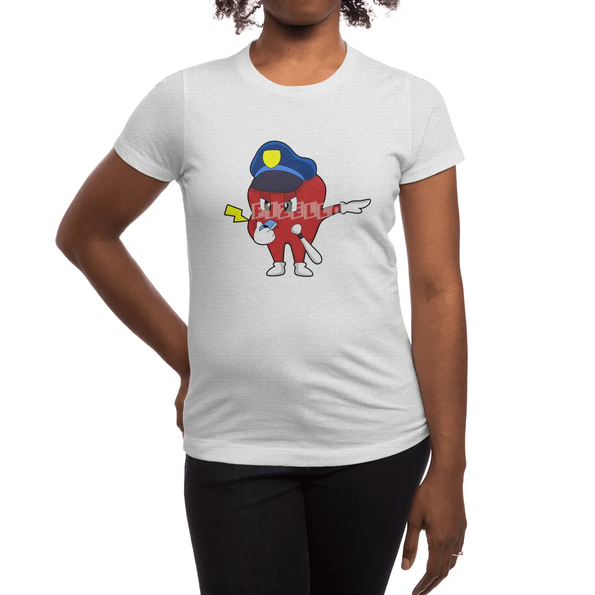 Apple as Police officer with Whistle & Baton Spor T-Shirt