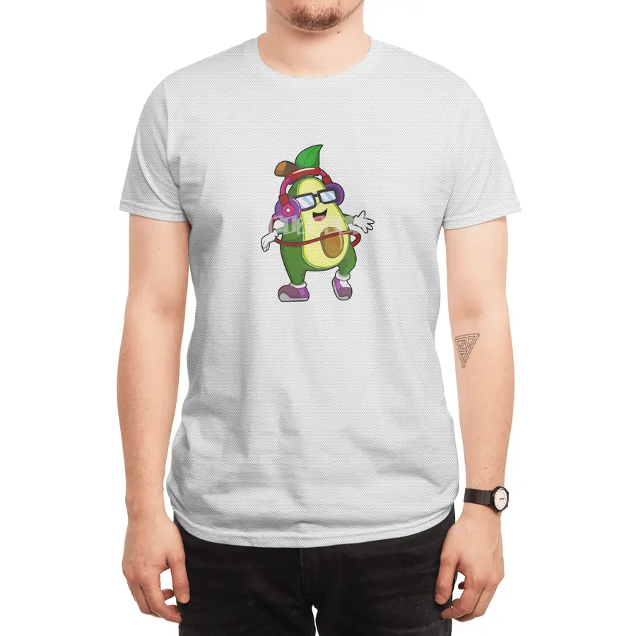 Avocado at Music with Headphone Spor T-Shirt