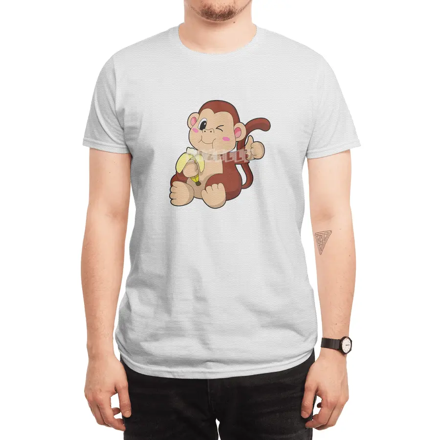 Baby Monkey with Banana Spor T-Shirt