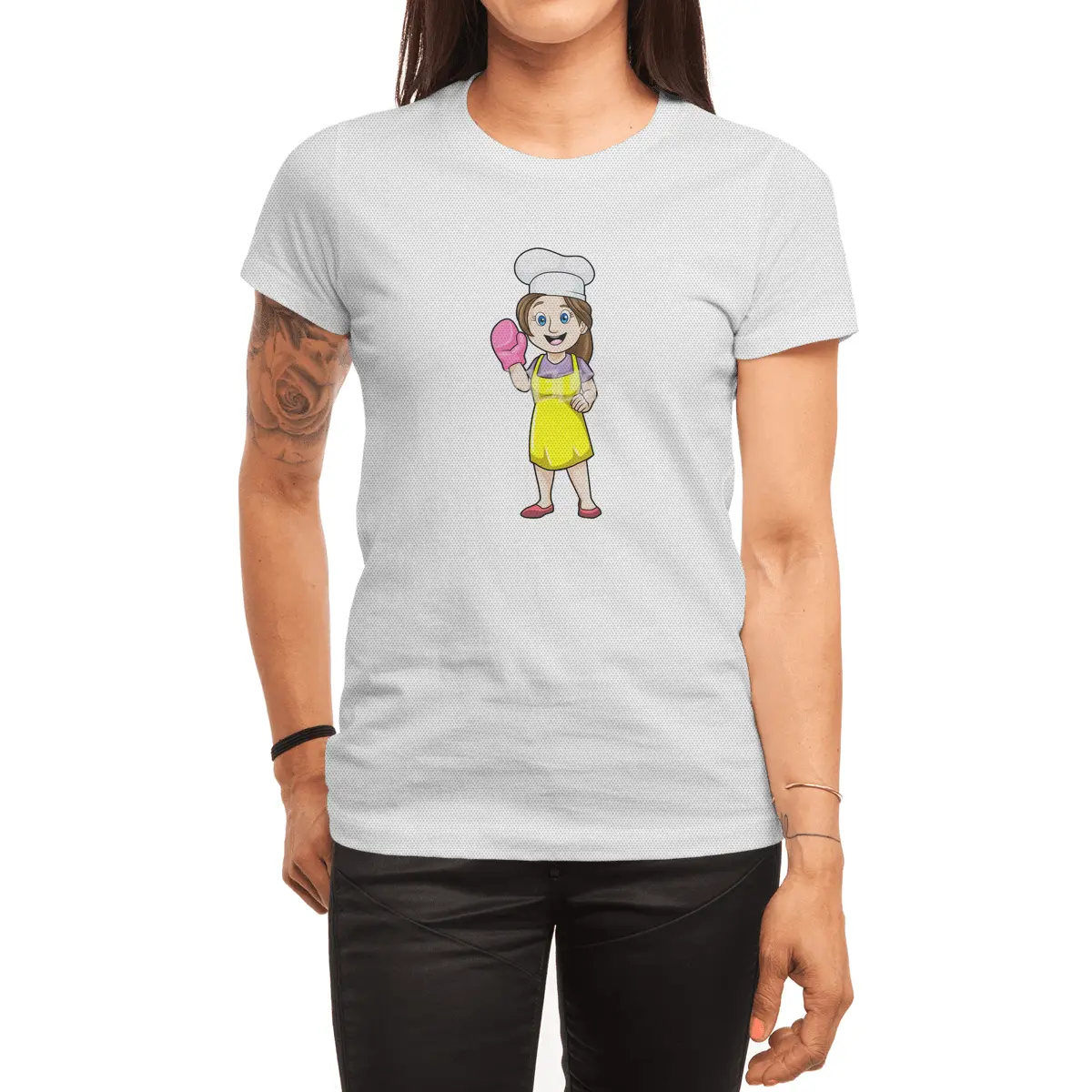 Baker with Cooking apron & Oven gloves Spor T-Shirt