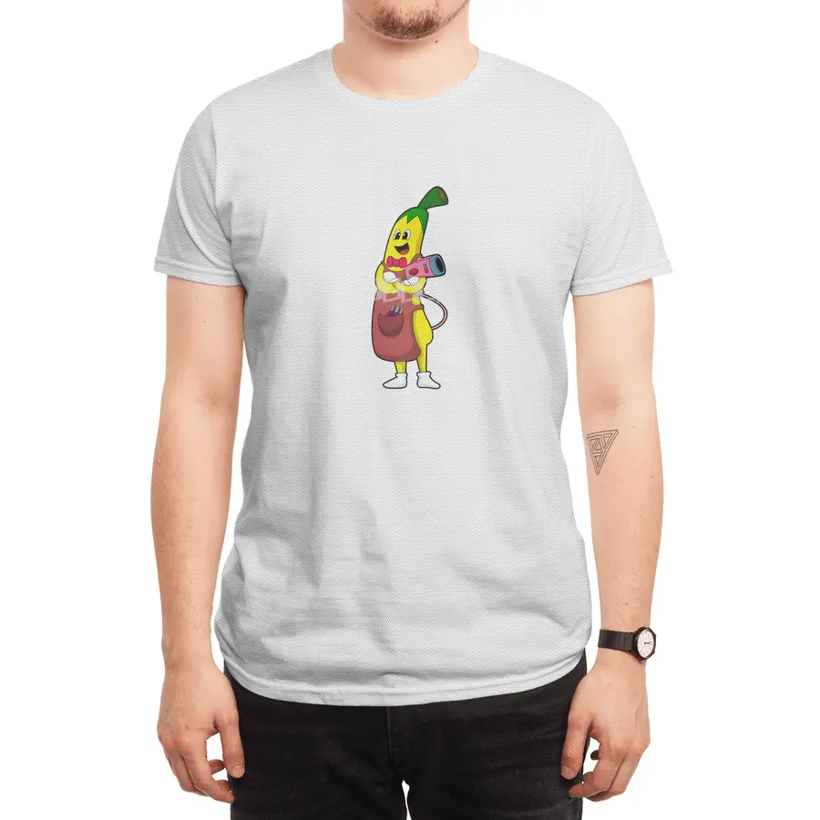 Banana as Hairdresser with Hair dryer Spor T-Shirt