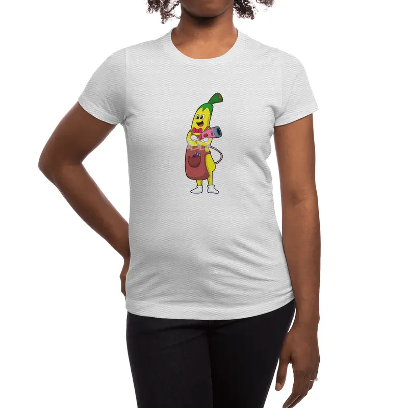Banana as Hairdresser with Hair dryer Spor T-Shirt