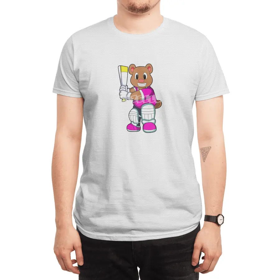 Bear as Batsman with Cricket bat Spor T-Shirt