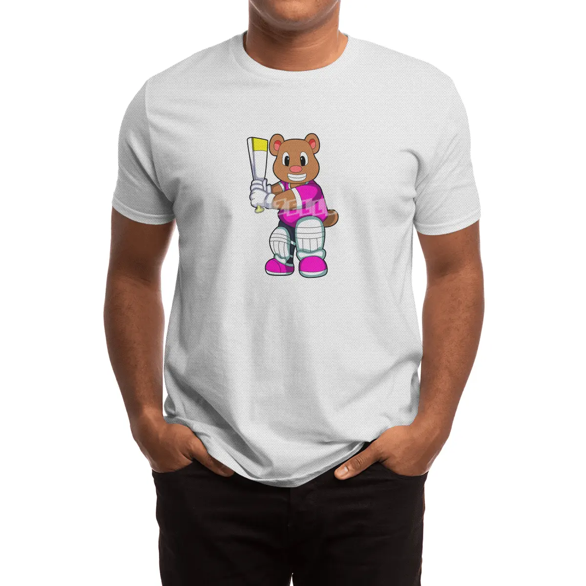 Bear as Batsman with Cricket bat Spor T-Shirt