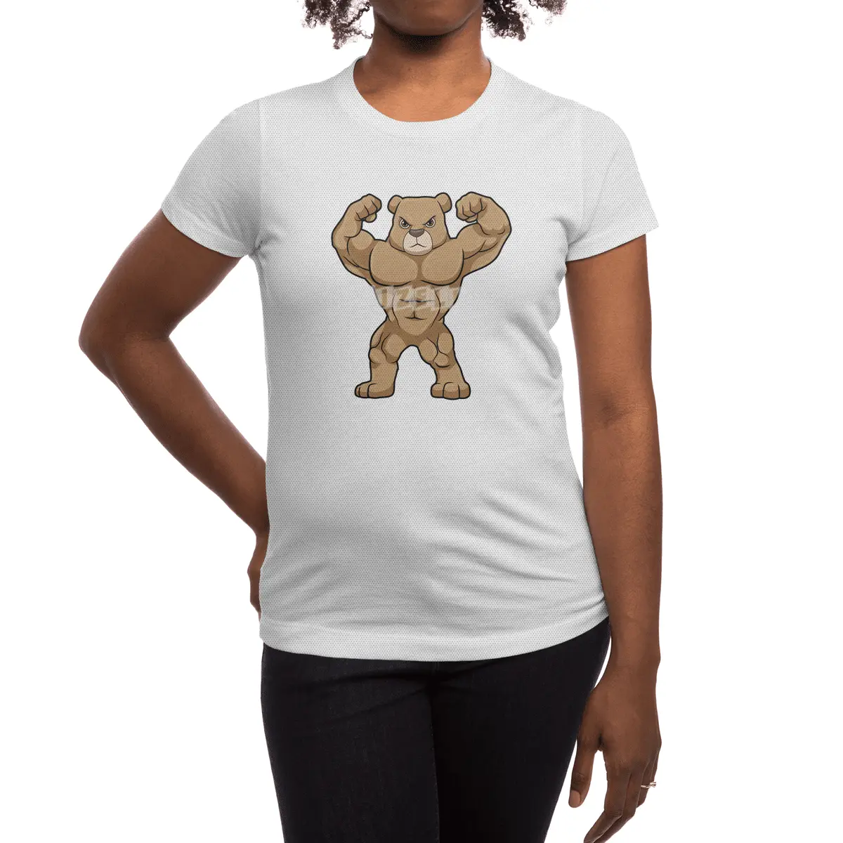 Bear as Bodybuilder with big Muscles Spor T-Shirt