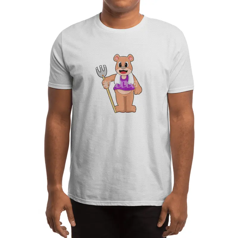 Bear as Farmer with Rake Spor T-Shirt