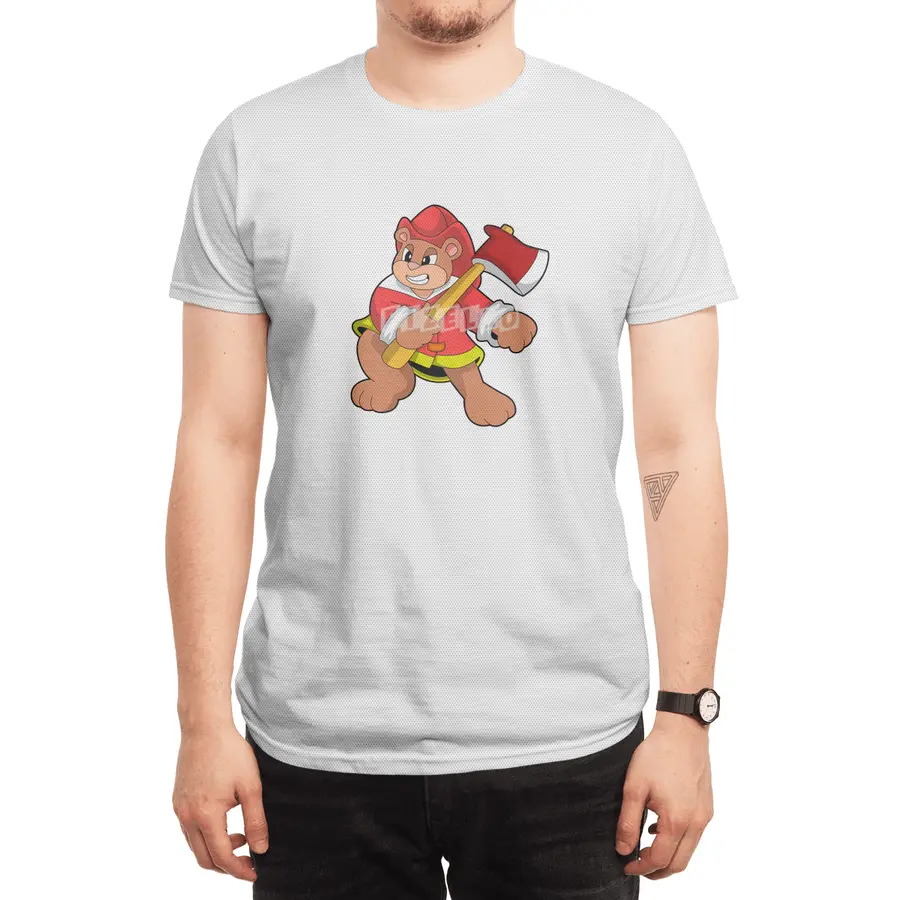 Bear as Firefighter with Ax Spor T-Shirt