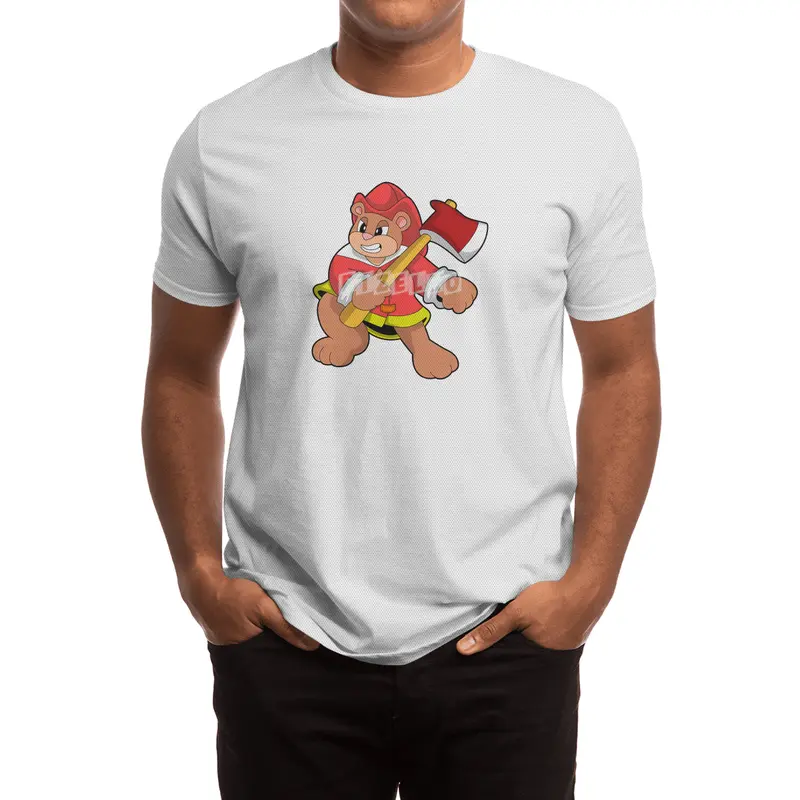 Bear as Firefighter with Ax Spor T-Shirt
