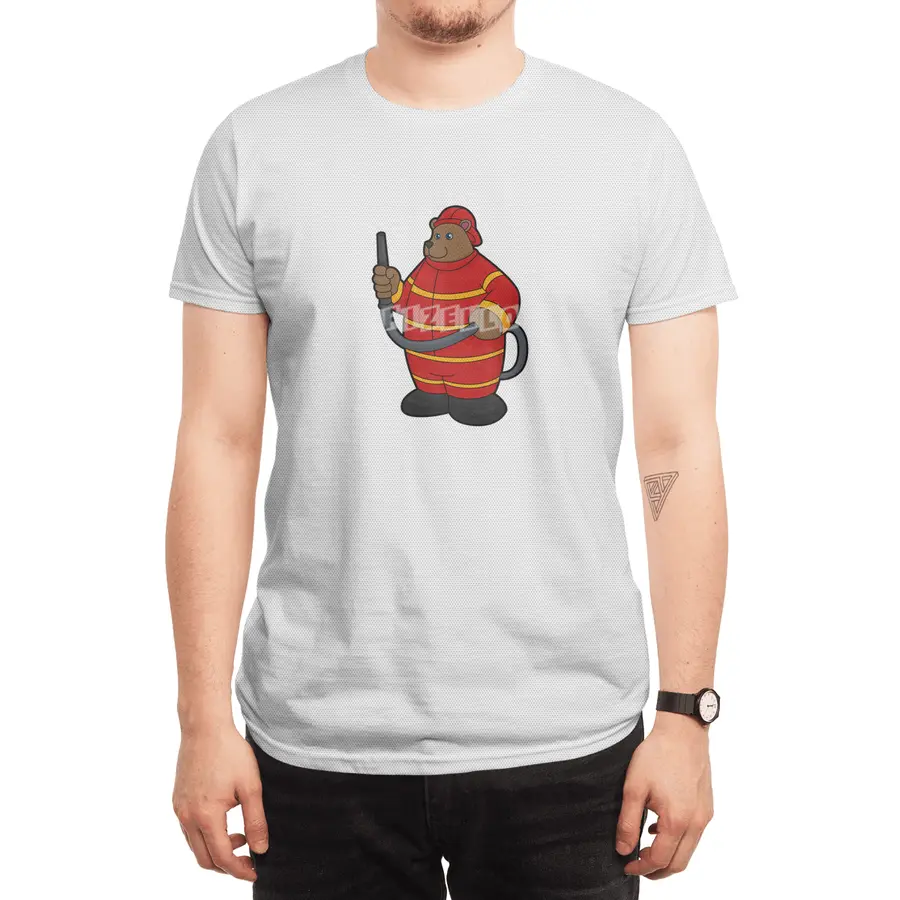 Bear as Firefighter with Hose Spor T-Shirt