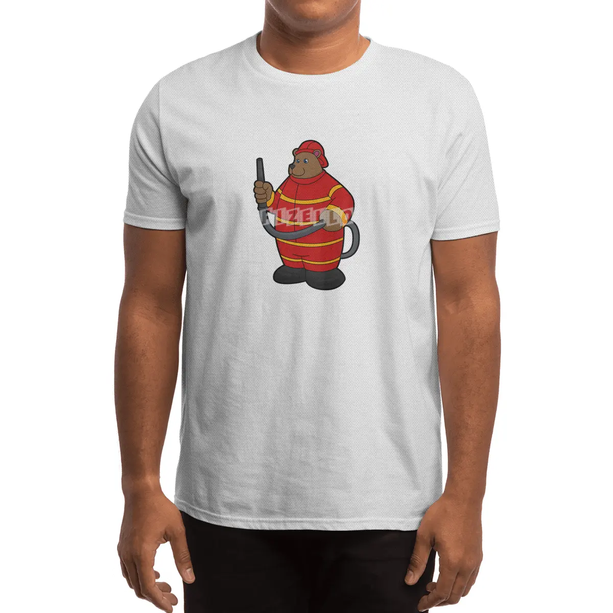 Bear as Firefighter with Hose Spor T-Shirt