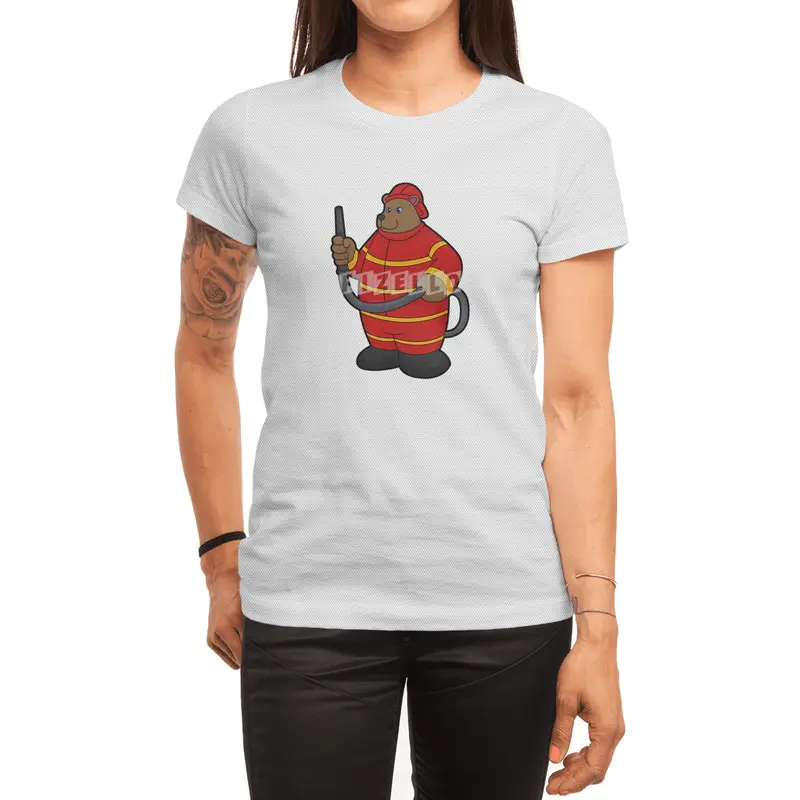 Bear as Firefighter with Hose Spor T-Shirt