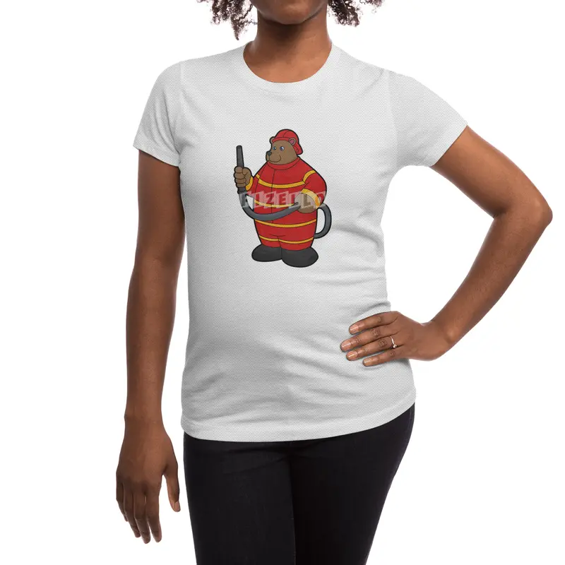 Bear as Firefighter with Hose Spor T-Shirt