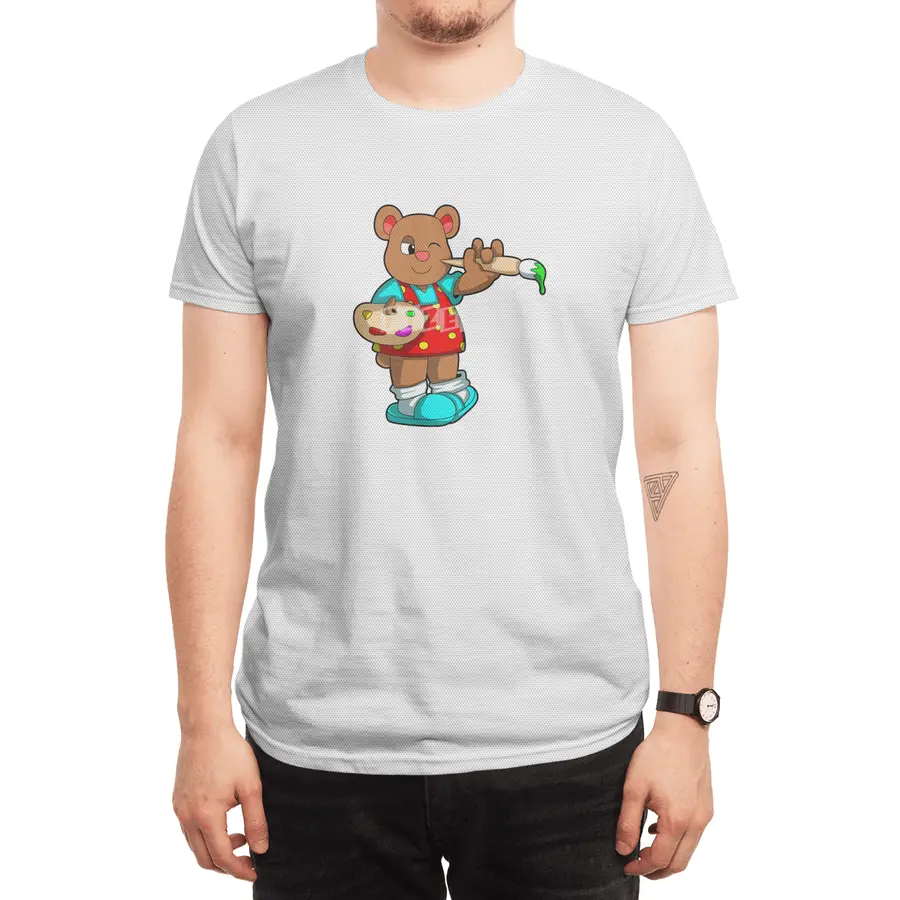 Bear as Painter with Brush & Paint Spor T-Shirt